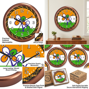 Horloge murale élégante avec motif de politicien indien, technique d'impression personnalisée, idéale pour les diplômes et Noël - Product Image 2