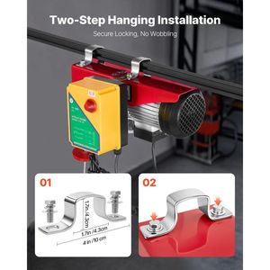Treuil électrique 120 V de 1760 lb avec télécommande sans fil de 328 pi, hauteur de levage de 40 pi, treuil électrique simple/double à câble unique - Product Image 6