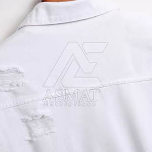 Chaqueta de Mezclilla para Hombre, Color Sólido, Informal, Chaqueta de Jeans Blanca, Elegante y Cómoda para Uso Diario 2026 - Product Image 4