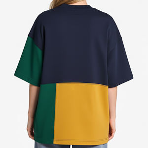 Camiseta de Mujer de Alta Calidad, Tallas Grandes, Hombros Caídos, Estilo Casual, Bloques de Color, Logotipo Personalizado, Tejido Grueso, Corte Holgado - Product Image 6
