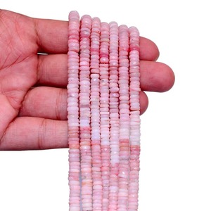 Natural Pink Opal Faceted Heishi Tyre Gemstone Beads 5MM 8MM Shaded Opal <b>Spacer</b> Beads Loose Stone For Jewelry Making Wholesale - Product Image 4