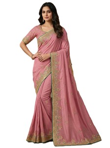 Sari pour femmes avec broderie en fil et zari, travail de sequins Rambo, idéal pour les fêtes et les festivals, à prix abordable - Product Image 2