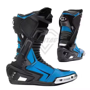 Custom Made Western Summer Square Toe 100% Genuine Leather Motorbike Racing Boots for Men Made in Pakistan Cheap Price OEM - Product Image 5