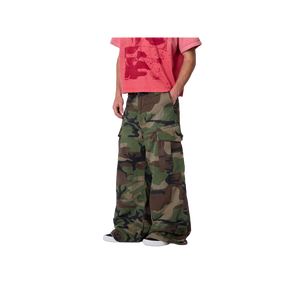 Men's <b>Camouflage</b> <b>Cargo</b> Pants Loose Fit Mid Waist Cotton Casual Style Summer Wear With Pockets - Product Image 3