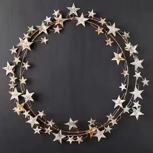 Guirlande d'olives dorée sur feuille d'or, décoration murale intérieure de Noël, style traditionnel, pour porte d'entrée et présentation de fête - Product Image 4