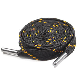 Cordón de algodón trenzado plano personalizado OEM 2026 con extremo metálico de poliéster para ropa, cordón para sudadera con punta de aleación - Product Image 4