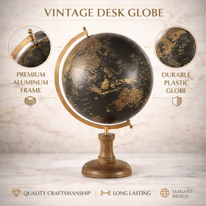 Escritorio Ejecutivo Moderno con Globo Terráqueo y Mapa Detallado |   Globo Terráqueo Educativo para Decoración de Oficina, Mesa de Estudio y Hogar - Product Image 4