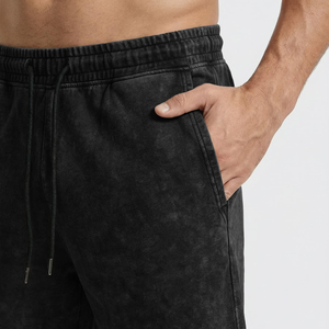 Ensemble d'été personnalisé délavé à l'acide, short et t-shirt à manches courtes, survêtement personnalisable pour hommes, idéal pour l'entraînement, la course et la gym - Product Image 3
