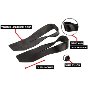 Sangles de levage en cuir de haute qualité pour l'haltérophilie et les exercices de fitness Logo personnalisé imprimé broderie gaufrage - Product Image 2