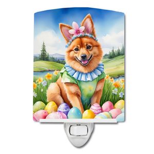 Finnish Spitz <b>Easter</b> <b>Egg</b> <b>Hunt</b> Ceramic Night Light Compact UL-Certified for Bedroom Bathroom Nursery 6x4x3 Multicolor NEW - Product Image 1