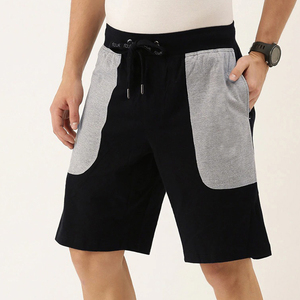 Shorts Bermuda pour homme à blocs de couleur avec cordon de serrage à la taille et poches, style décontracté, tissu tricoté à séchage rapide - Product Image 2