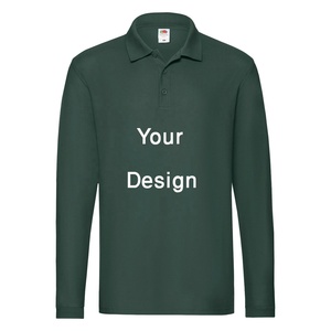 Camisa Polo de manga larga de moda para hombre con logotipo personalizado al por mayor de fábrica de Bangladesh diseño de impresión de bordado sólido - Product Image 2