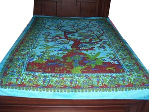 Printed TRIO LIFE Home or Dorm Wall Hanging Hippie Home Decor Art Tapestry Queen Size Bedspread Custom Indian - Product Image 3