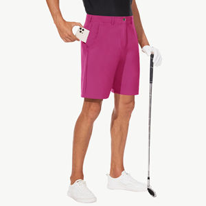 Shorts de golf pour hommes de haute qualité, longueur genou, décontractés, couleur unie, design personnalisé, tissu polyester, séchage rapide, respirants - Product Image 4
