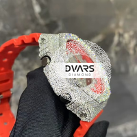Montre-bracelet à mouvement automatique Paramount, en alliage, avec diamant Moissanite couleur D VVS1, verre traité, aiguille de luxe, bracelet 20mm