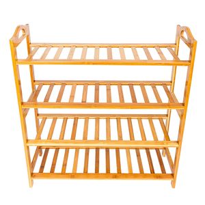 Scarpiera in bambù a 12 ripiani e 4 livelli, salvaspazio, colore legno, mobile per la casa per riporre le scarpe - Product Image 3