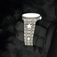 Luxuriöse Iced VVS Moissanite Diamant 41mm Uhr mit Edelstahlarmband, Glaszifferblatt, Analog, Hip-Hop, Unisex, Mechanisch, Street-Style