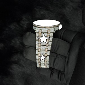 Reloj de Lujo con Incrustaciones de Moissanita, Correa de Acero Inoxidable, Esfera de Cristal, Estilo Hip Hop, Reloj Mecánico para Hombre, Moda Urbana - Product Image 4