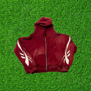 Conjunto de Sudadera y Pantalones Deportivos de Dos Piezas con Logotipo Personalizado, Lavado Ácido, Efecto Desgastado, Estilo Urbano, Oversize, de Algodón y Felpa - Product Image 2