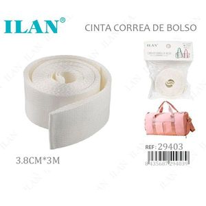 Ilan Handbag Strap Tape 3.8Cm X 3M White <b>Webbing</b> For Bag Making - Product Image 1