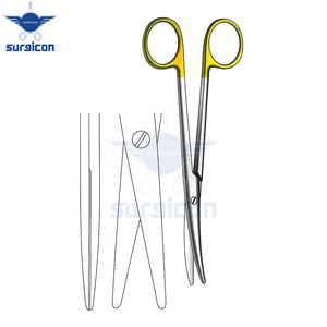 กรรไกร Mayo-Lexer ขนาด 16 ซม. / 6-1/4 นิ้ว ปลายทู่ ตรง สีทอง TC สำหรับผ่าตัดและทางการแพทย์ - Product Image 3