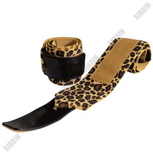 Muñequeras Deportivas Sibrin con Logotipo Personalizado, Diseño de Leopardo, Algodón, Resistentes, Elásticas, para Gimnasio, Levantamiento de Pesas, 18 Pulgadas, Verano - Product Image 1