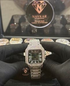 Montre mécanique de luxe pour homme, entièrement sertie de diamants, style hip-hop, avec moissanite VVS, en or - Product Image 3