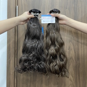 Nuevo Stock de Extensiones de Cabello Vietnamitas de Doble Trama con Punta Plana de Queratina, Onduladas Naturales, de Alta Calidad, Color Oscuro, Listas para Enviar - Product Image 5