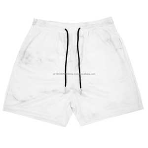 Pantalones cortos de malla transpirable Hip Hop sólidos para playa Impresión personalizada OEM Verano Sublimación digital MOQ bajo para hombres - Product Image 5