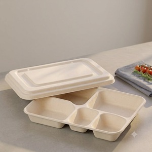 Tapa Biodegradable Blanca de Bagazo de Caña de Azúcar 5CP, a Prueba de Fugas, Resistente y Compostable, Ecológica, para Hoteles y Servicios de Catering - Product Image 2