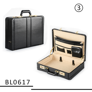 Porte-documents classique noir en similicuir avec fermeture éclair pour voyage unisexe, sac souple durable avec compartiment à chaussures, 1 kg - Product Image 6