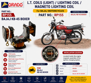 Bobina de encendido Bajaj KB 4S Boxer LT, calidad de exportación para repuestos de motocicletas en India, Orado. - Product Image 3