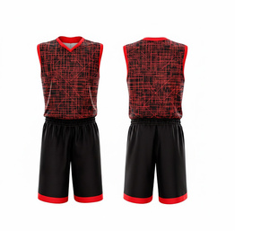 Conjunto de camiseta de baloncesto transpirable con sublimación, uniforme con logo personalizado, para hombre y mujer, de poliéster transpirable y de secado rápido, con camiseta y pantalones cortos. - Product Image 1