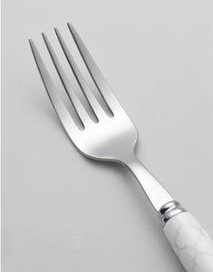 Ensemble de couverts élégants à manches blanches avec support de rangement en métal, compatibles lave-vaisselle, pour les dîners de mariage - Product Image 3