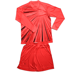 Ensemble de maillot de football pour hommes, manches longues, col rond, polyester respirant, short à taille élastique, imprimé géométrique, coupe classique - Product Image 1