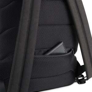 Sac à dos élégant en cuir véritable noir, design inspiré du patrimoine, détails de boucles, grande capacité pour les voyages, l'usage quotidien et les affaires - Product Image 5