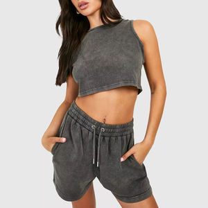 Shorts de Mujer Estilo Urbano Desgastado, Lavado Ácido, Ecológicos, de Secado Rápido, Transpirables, Personalizables, de Algodón French Terry - Product Image 5