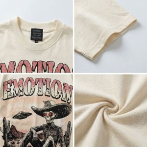 Camiseta de Hombre con Estampado Emotion Cowboy, Manga Corta, Cuello Redondo, Corte Regular Informal, 100% Algodón Peinado, Transpirable, Impresión Serigrafiada - Product Image 4