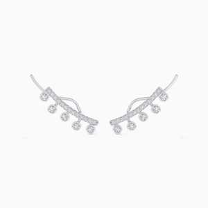 Boucles d'oreilles goutte de rosée en or 14 carats avec diamant de laboratoire 0,42 carat taille brillant certifié IGI plaqué rhodium, bijoux de luxe pour femme pour soirée - Product Image 2