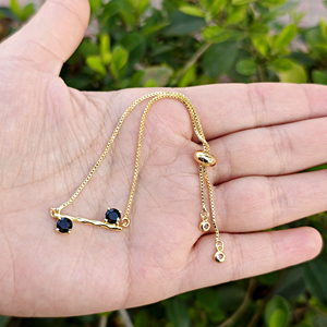 กำไลข้อมือหินควอตซ์หลากสีทรงกลมแบบขายส่ง ชุบทอง 18k พร้อมตัวล็อกแบบเลื่อน - Product Image 4