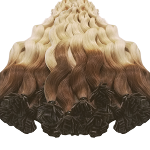 Extensions de cheveux à pointe plate à la kératine italienne 100% cheveux humains Remy couleurs de cheveux naturels indonésiens en vrac vague profonde vague de corps Yaki Fumi - Product Image 2