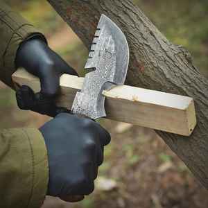 Couteau de chasse et de survie Damas de haute qualité, personnalisé, en gros, avec manche en bois, lame pleine en acier, pour activités de plein air et bushcraft - Product Image 2