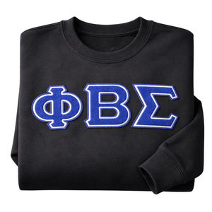 Pull à col rond en chenille noir Phi Beta Sigma, vêtement de fraternité grecque avec design chenille classique, confort et style premium - Product Image 6