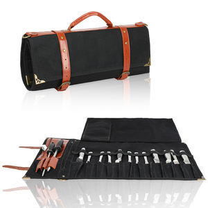 Bolsa de Lona y Cuero para Cuchillos de Chef, Organizador Profesional de Herramientas de Cocina, Estuche de Viaje LCKR-0028 - Product Image 3