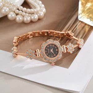 Nouvelle montre 2026 à bracelet en acier, entièrement sertie de diamants, en forme de tournesol, avec bracelet fin et élégant, mouvement à quartz - Product Image 3