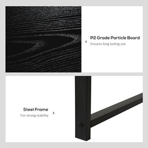 Durable 2-Person Extra Long Computer <b>Desk</b> with Bookshelf Black Home Office <b>Workstation</b> Combo Made Durable MDF School Furniture - Product Image 6