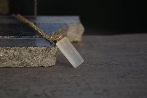 Raw Selenite Crystal Pendant Healing Necklace Natural Stone Spiritual Jewelry Minimalist Unisex Dainty Gift - Product Image 2