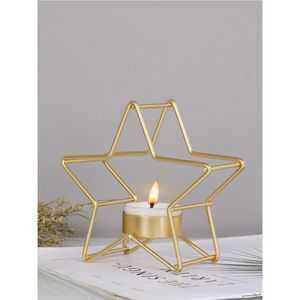 Modern Gold <b>Star</b> Metal Wire Candle Holder Nordic Geometric Iron Tealight Stand Home Wedding Christmas Table Decor Candle Stand - Product Image 1