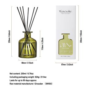8 bâtonnets diffuseurs parfumés en rotin écologiques, 6,7 oz, huile naturelle, coffret cadeau de parfum d'ambiance pour la maison, pour une ambiance de nuit d'été - Product Image 6
