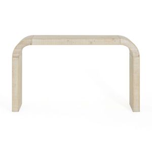 Consolle in Legno Naturale Testurizzato da 52 Pollici con Bordo Curvo per Ingressi e Soggiorni - Product Image 5